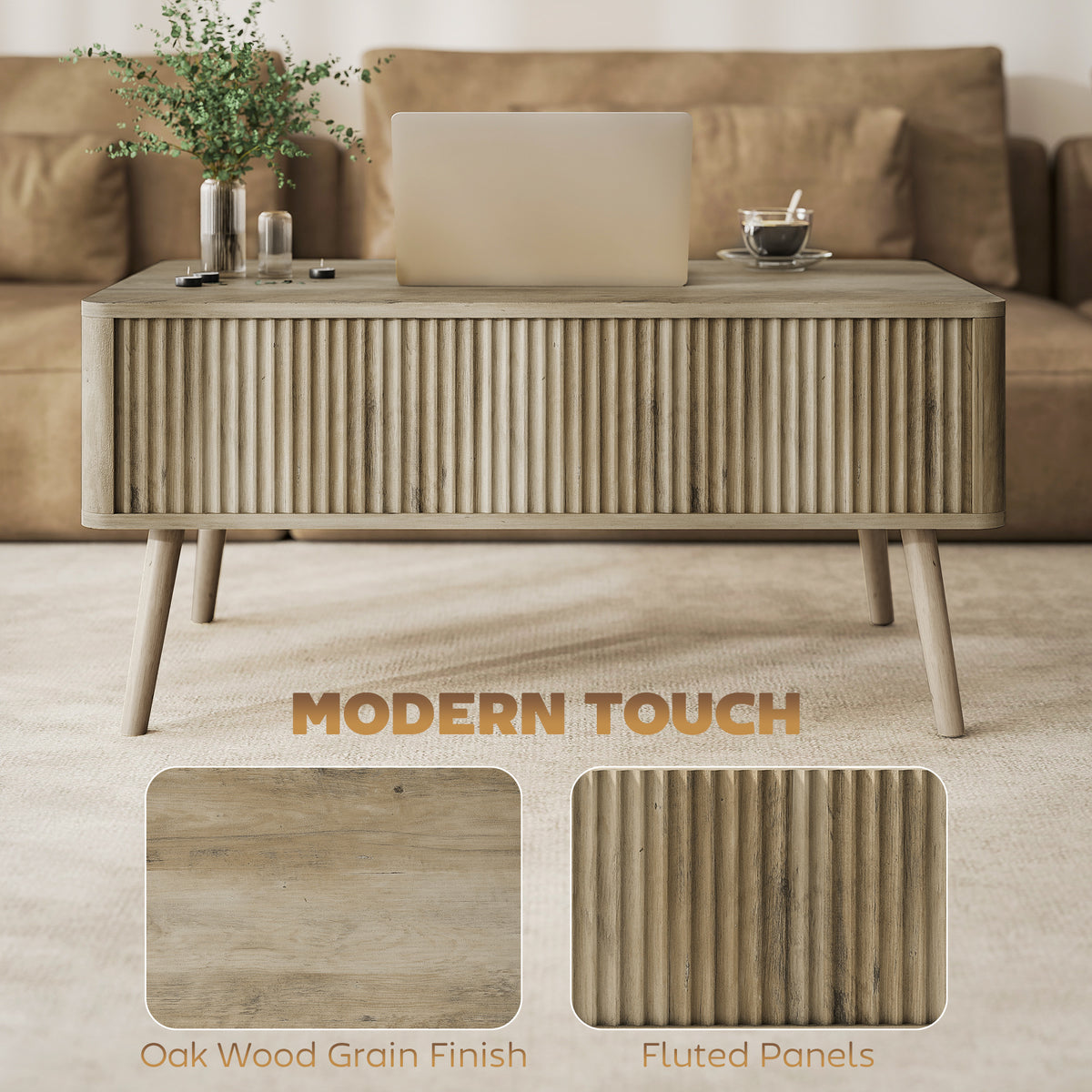 Lift top coffee table with storage