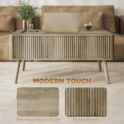 Lift top coffee table with storage