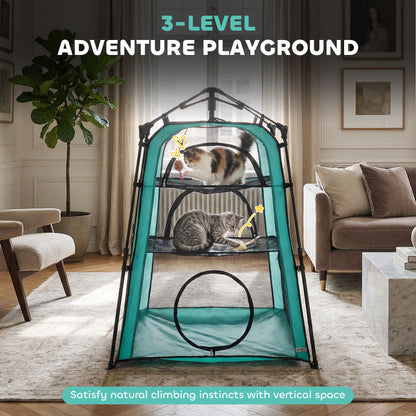 Portable 3-tier cat tent