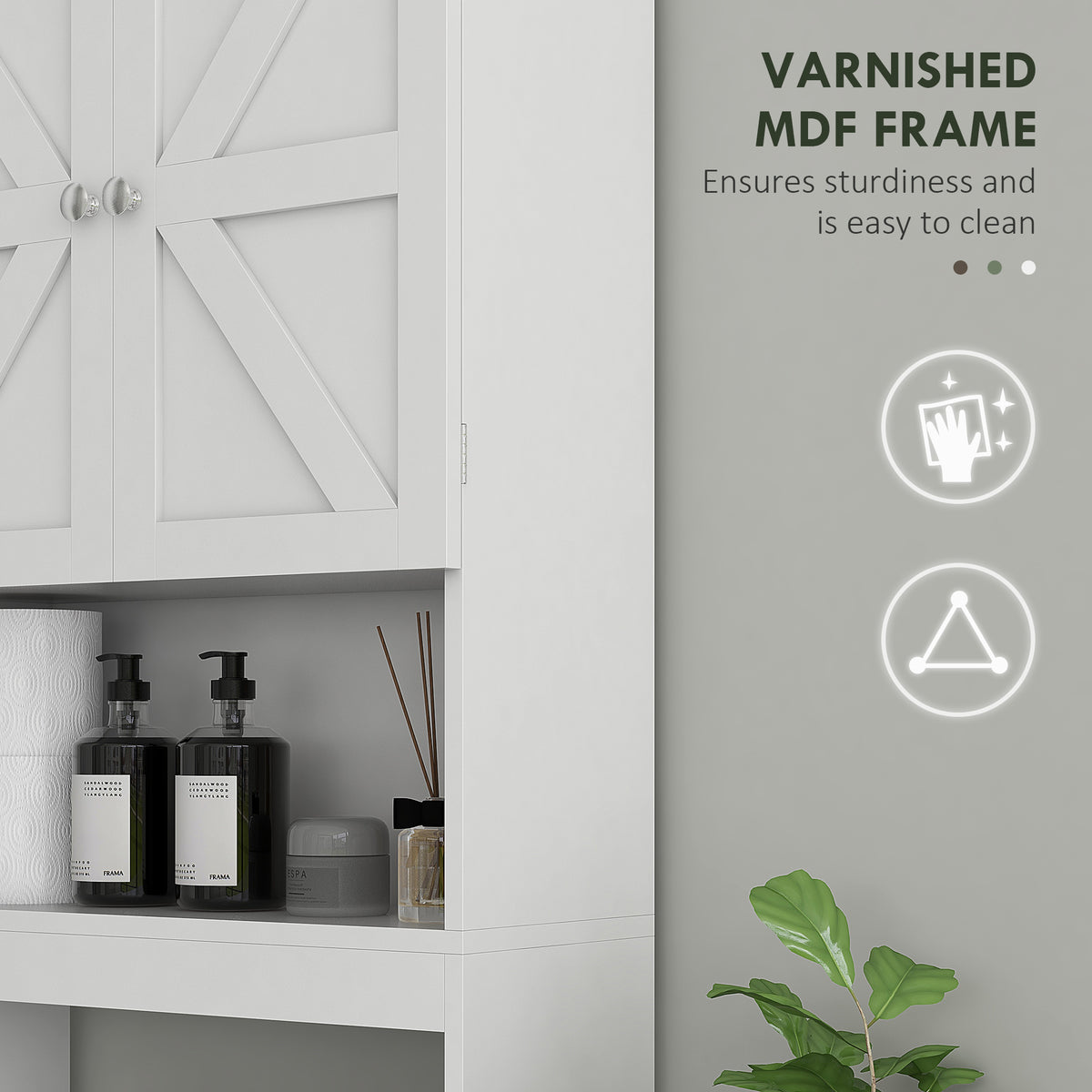 Mueble de almacenamiento para baño sobre el inodoro